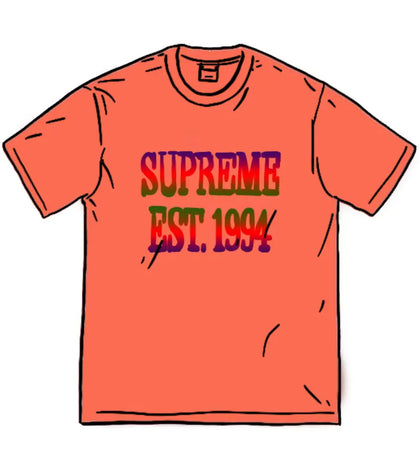 Supreme Cotton Mesh Gradient Logo S/S Top Dark Coral - authentic Supreme product