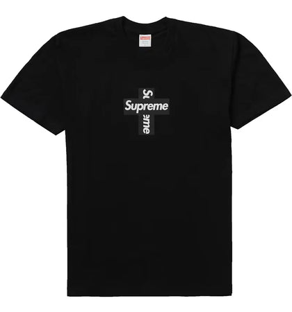 Supreme Cross Box Logo Tee Black - authentic Supreme product