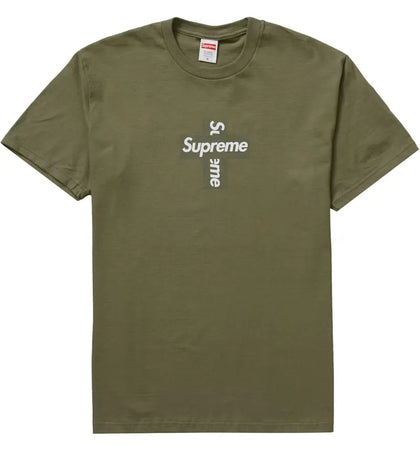 Supreme Cross Box Logo Tee Light Olive - authentic Supreme product