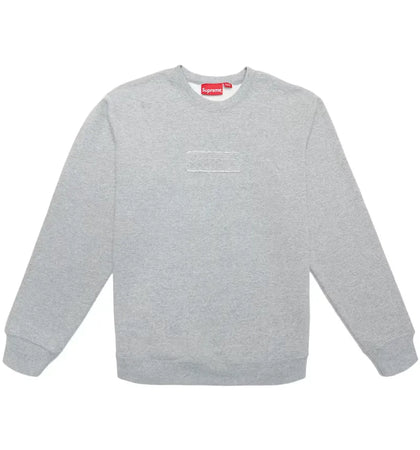 Supreme Cutout Logo Crewneck Heather Grey - authentic Supreme product