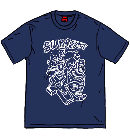 Supreme Daniel Johnston Tee Navy - authentic Supreme product