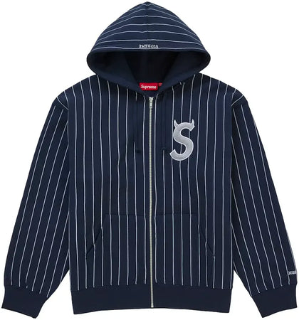 Supreme Devil S Logo Zip Up Hooded Sweatshirt Stripe - authentic Supreme apparel