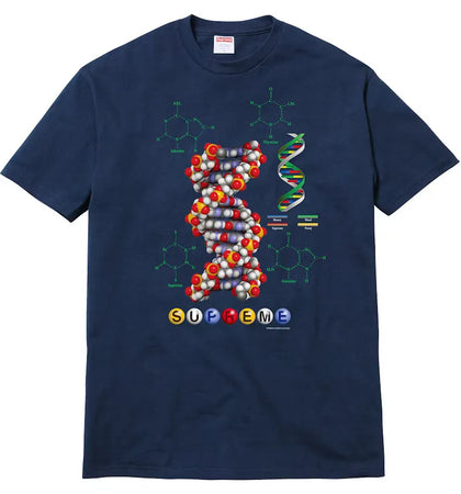 Supreme DNA Tee Navy - authentic Supreme product