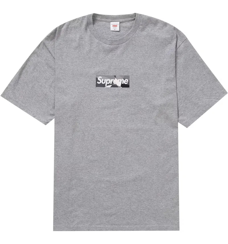 Supreme Emilio Pucci Box Logo Tee Heather Grey/Black - vue 360