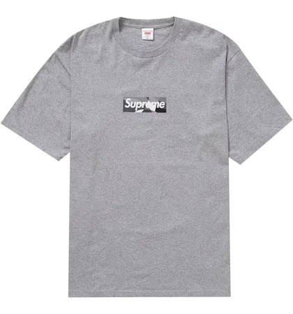 Supreme Emilio Pucci Box Logo Tee Heather Grey/Black - authentic Supreme product