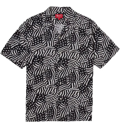 Supreme Flags Rayon S/S Shirt Black Flags - authentic Supreme apparel