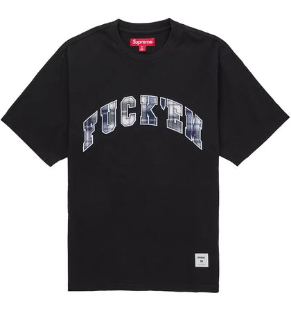 Supreme Fuck Em Plaid S/S Top Black - authentic Supreme product