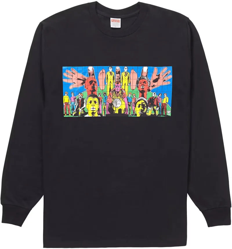 Supreme Gilbert & George DEATH AFTER LIFE L/S Tee Black - vue 360