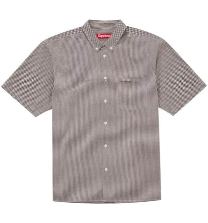 Supreme Gingham S/S Shirt (SS26) Brown - authentic Supreme apparel
