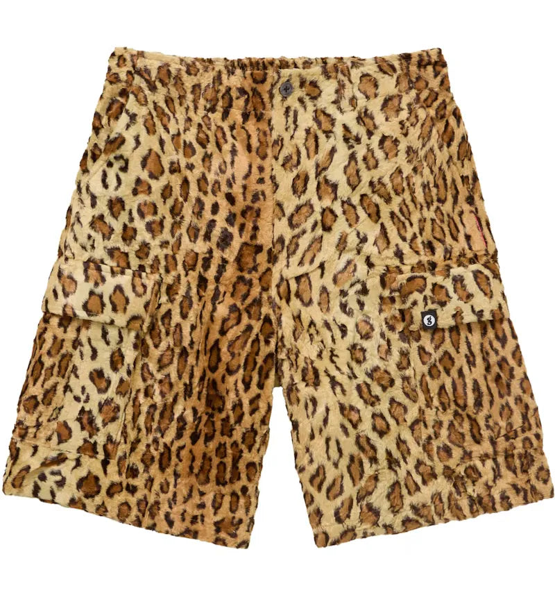 Supreme GOODENOUGH Crushed Rayon Cargo Short Leopard - vue 360