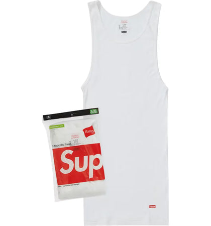 Supreme Hanes Tagless Tank Tops (3 Pack) White - authentic Supreme product