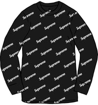 Supreme Hanes Thermal Crew (1 Pack) Black Logos