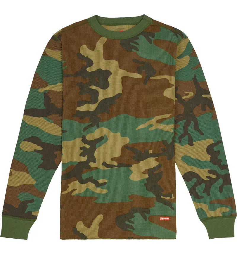 Supreme Hanes Thermal Crew (1 Pack) FW19 Woodland Camo - vue 360