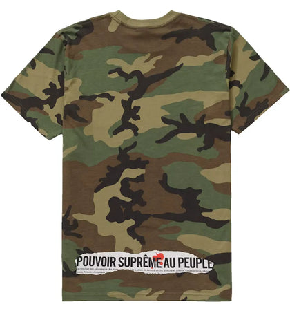 Supreme Headline Tee Woodland Camo - authentic Supreme product