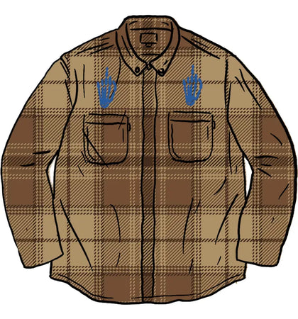 Supreme HYSTERIC GLAMOUR Plaid Flannel Shirt Brown - authentic Supreme apparel