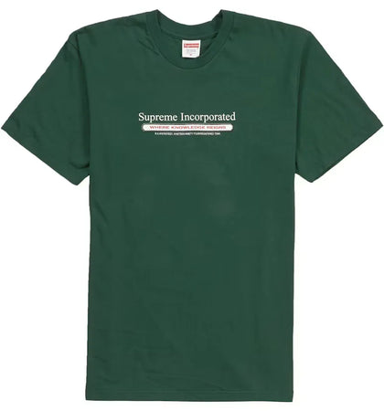 Supreme Inc. Tee Dark Green - authentic Supreme product