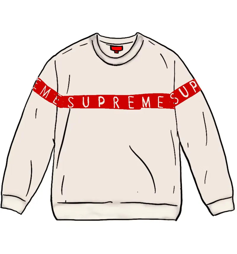 Supreme Inside Out Logo Sweater White - vue 360