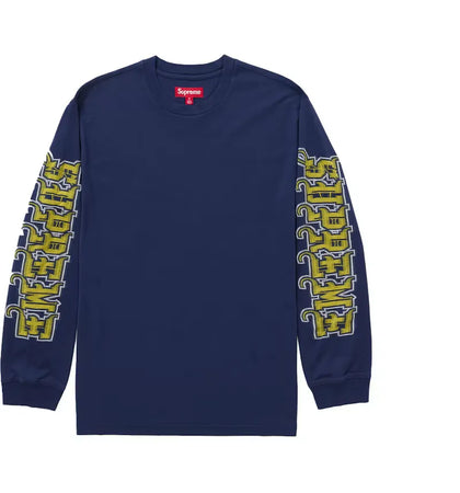 Supreme Intarsia Sleeve L/S Top (FW25) Navy - authentic Supreme product