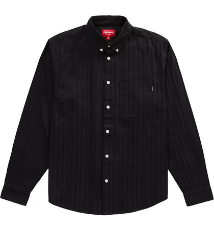 Supreme Jacquard Stripe Twill Shirt Black - authentic Supreme apparel