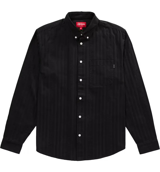 Supreme Jacquard Stripe Twill Shirt Black