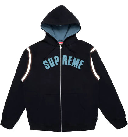 Supreme Jet Sleeve Zip Up Hooded Sweatshirt Black - authentic Supreme apparel