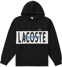 Supreme LACOSTE Logo Panel Hooded Sweatshirt Black
