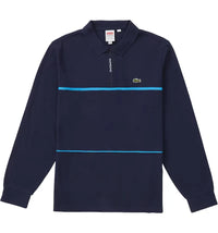 Supreme LACOSTE Pique Zip L/S Polo Navy