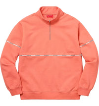 Supreme Logo Piping Half Zip Sweatshirt Coral