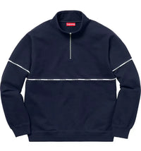 Supreme Logo Piping Half Zip Sweatshirt Navy