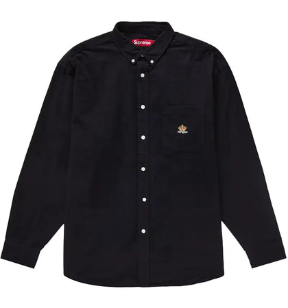 Supreme Loose Fit Flannel Oxford Shirt Black - authentic Supreme apparel