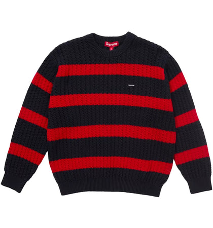 Supreme Loose Gauge Stripe Small Box Sweater Navy - authentic Supreme apparel
