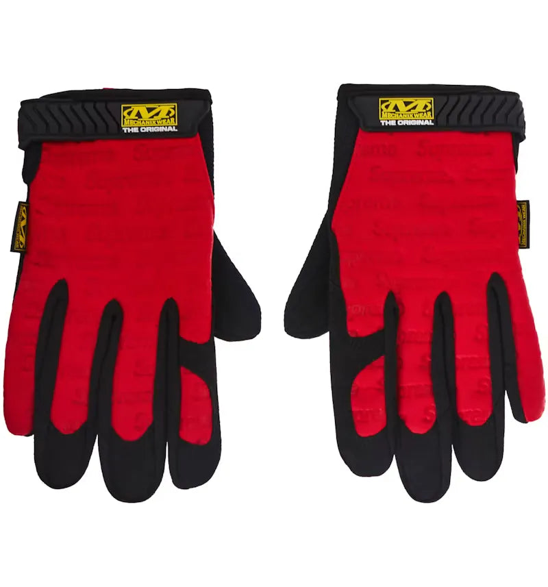 Supreme Mechanix Leather Work Gloves Red - vue 360
