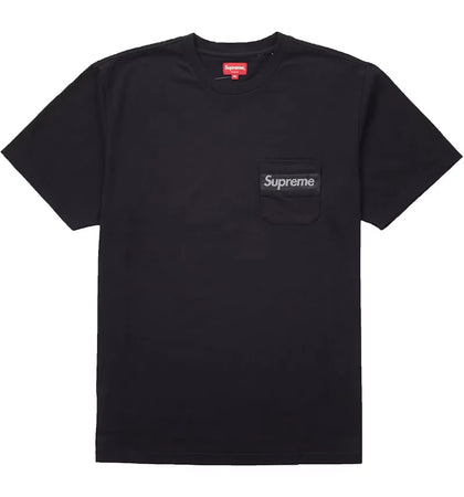 Supreme Mesh Stripe Pocket Tee Black - authentic Supreme product