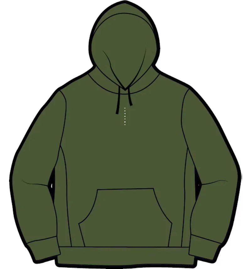 Supreme Micro Logo Hooded Sweatshirt Green - vue 360