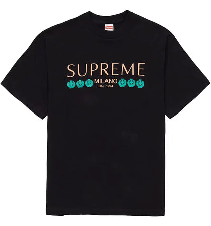Supreme Milano Tee Black - authentic Supreme product