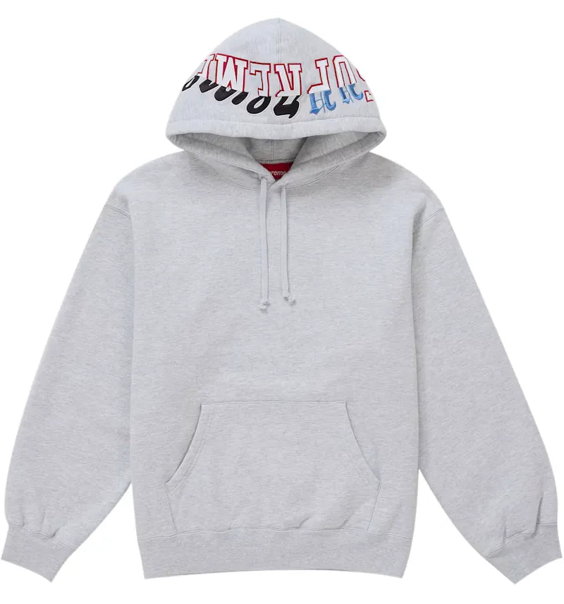 Supreme Multi Logos Hooded Sweatshirt Heather Grey - vue 360