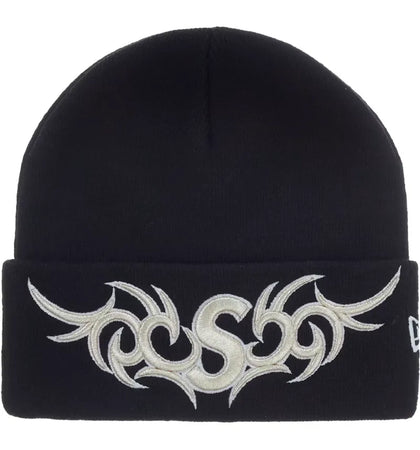 Supreme New Era Tribal S Logo Beanie Black - authentic Supreme product