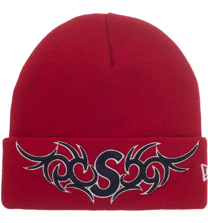 Supreme New Era Tribal S Logo Beanie Red - authentic Supreme product