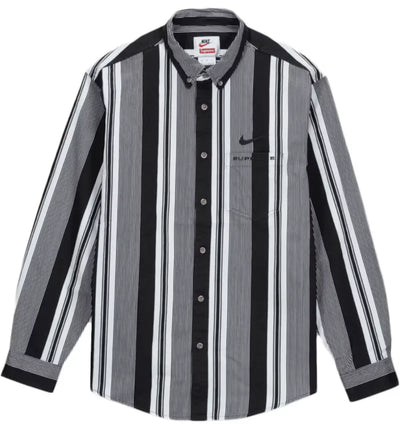 Supreme Nike Cotton Twill Shirt Black Stripe