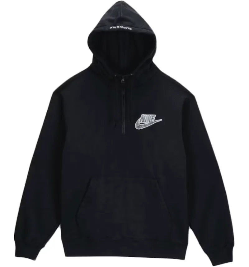 Supreme Nike Half Zip Hooded Sweatshirt Black - vue 360