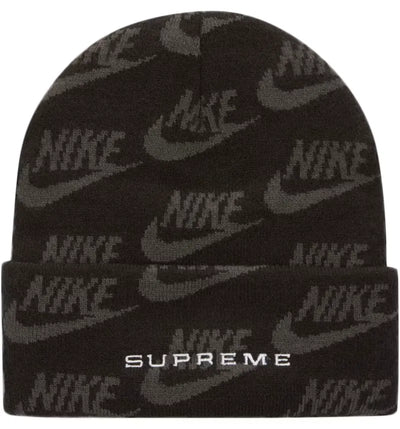 Supreme Nike Jacquard Logos Beanie Black