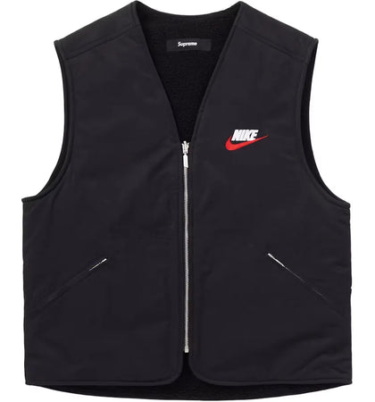 Supreme Nike Reversible Nylon Sherpa Vest Black - authentic Supreme product