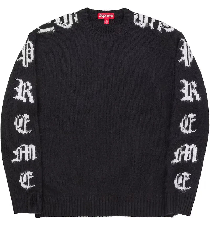 Supreme Old English Sleeves Sweater Black - vue 360