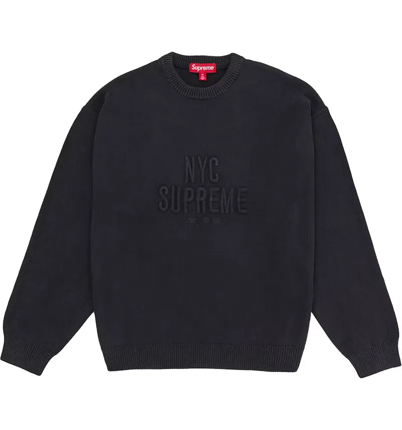 Supreme Overdyed Raised Sweater Black - vue 360