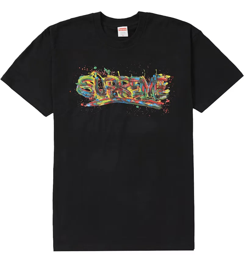 Supreme Paint Logo Tee Black - vue 360