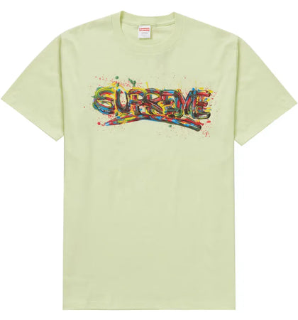 Supreme Paint Logo Tee Pale Mint - authentic Supreme product