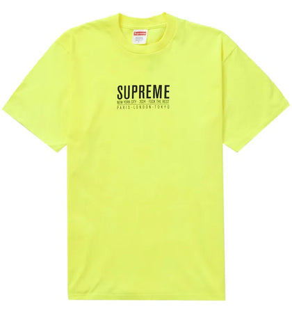 Supreme Paris Tee Fluorescent Yellow - authentic Supreme product