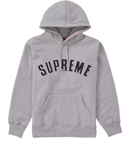 Supreme Pearl Logo Hooded Sweatshirt Heather Grey - authentic Supreme apparel