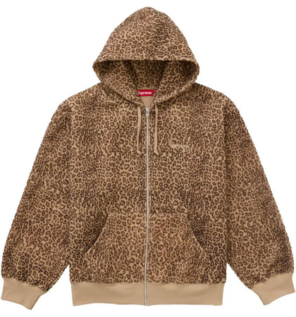 Supreme Pilled Zip Up Hooded Sweatshirt Cheetah - authentic Supreme apparel