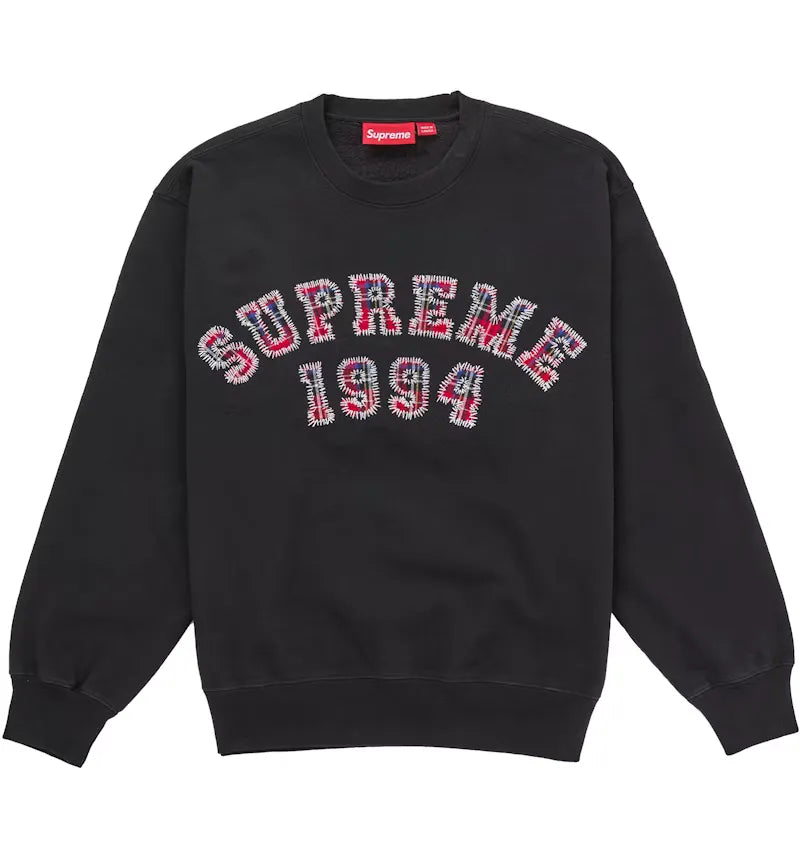 Supreme Plaid Arc Crewneck Black - vue 360